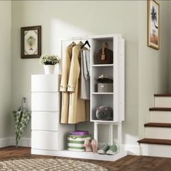 Wardrobe Closet Organizer for Hanging Clothing with Drawers