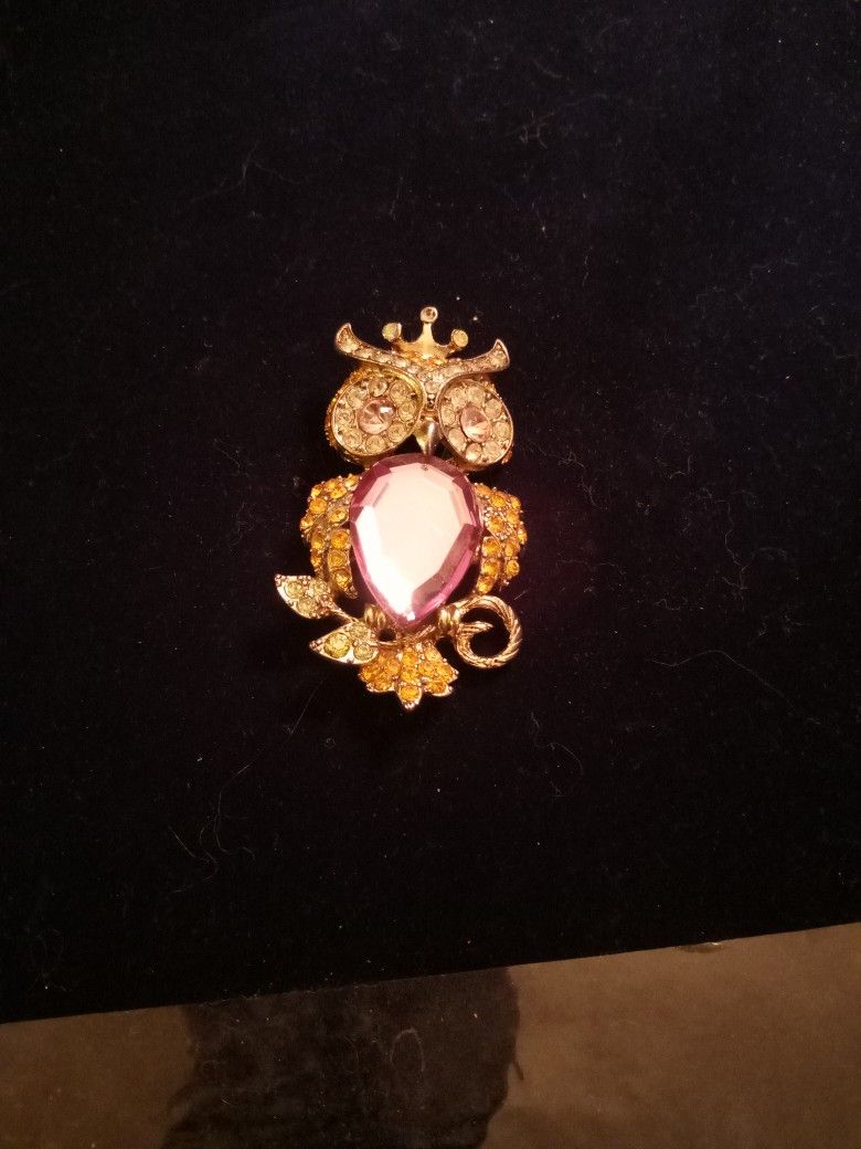 Large 2.5" Owl Brooch