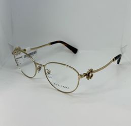 Bvlgari BV2248-B 278 Women's Pale Gold Cat-Eye Eyeglasses Frame - 54-17 140