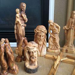 Hand Carved Olive Wood Religious Statues