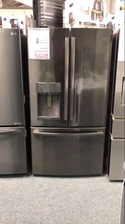 Fridge refrigerator GE profile black stainless steel counter depth French door original price $3429 our price $1999