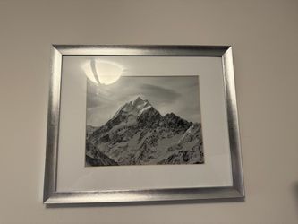 Framed Black and White Mountain Photography Print
