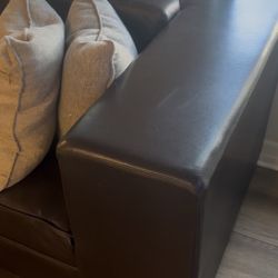 Dark Brown, Leather Sectional, Soft L Shaped Couch