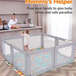 Large Adjustable Playpen For Toddler Baby Size Length 71", Width 69", Height 27" New Condition 