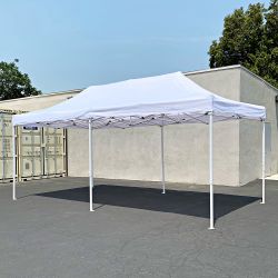 New In Box $185 Heavy Duty 10x20 ft Ez Popup Canopy Tent Instant Shade w/ Carry Bag Rope Stake, 4 Colors