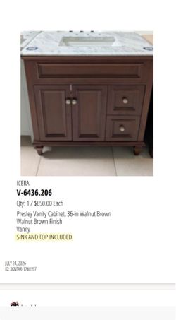 Floor display needs to be gone asap 36 vanity with sink and counter top