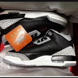 Nike Air Jordan 3 Retro 2024 Black Cement  Size Mens 13 Brand New DS Black
