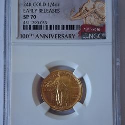 2016 W 25c 24k GOLD Coin 1/4oz 