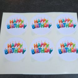 Happy B'day stickers/ribbon 