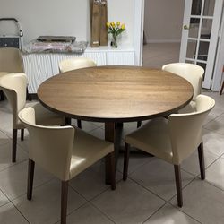 Round solid wood table $300