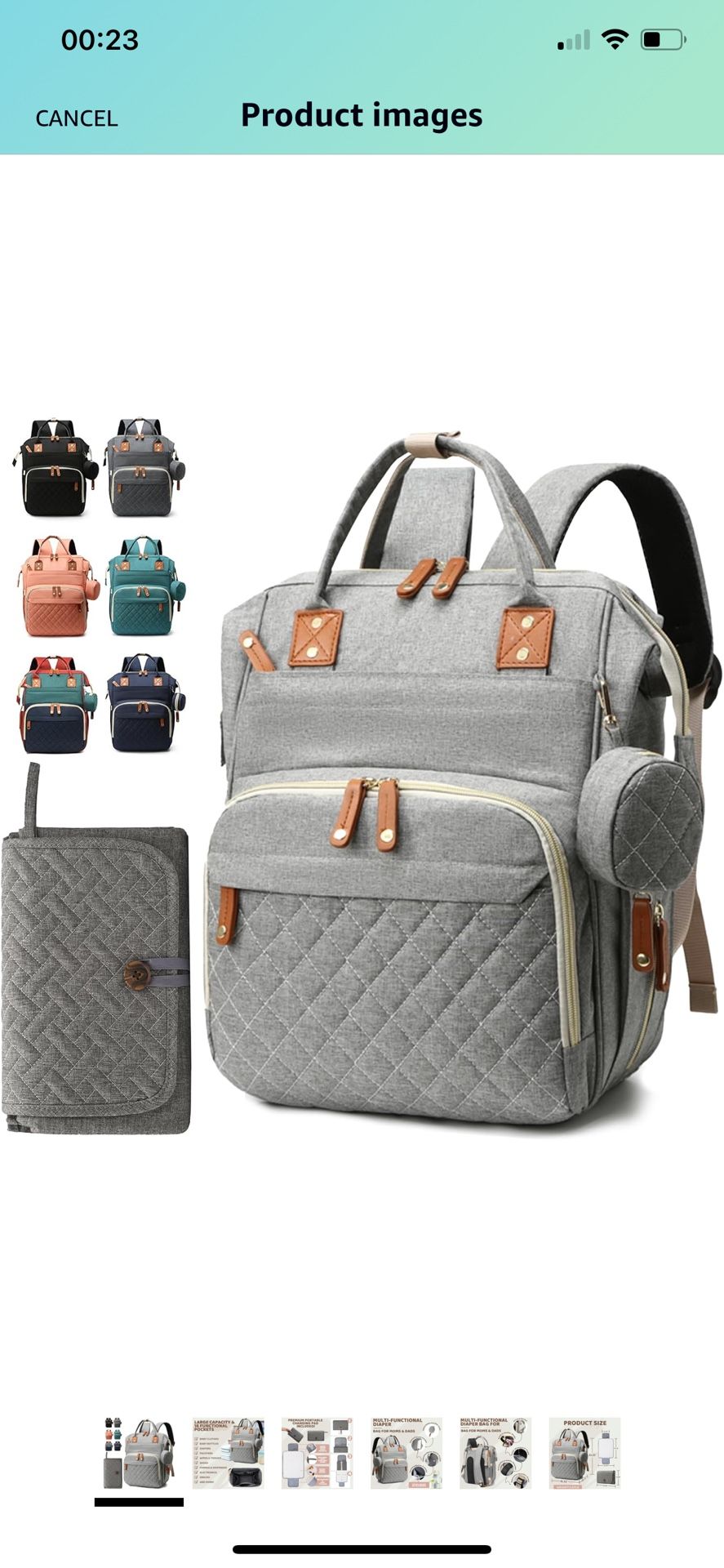 Brand New Diaper Bag Backpack for Girls Boys: Gray Toddler Diaper Bag with Changing Pad Baby Backpack Diaper Bag for Mon Dad Newborn Cute Mochila