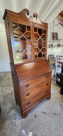 Mahogany Secretary Hutch