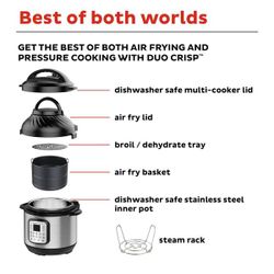 $95 Instant Pot Duo Crisp 11-in-1 Air Fryer and Electric Pressure Cooker