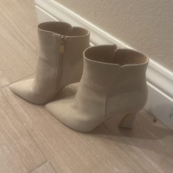 J Lo White Suede Booties Size 8