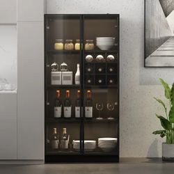 Glass Display Cabinet & Wine Storage Buffet