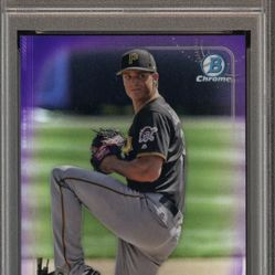 PSA 10 TYLER GLASNOW /250 SP 2017 Bowman Chrome Purple Refractor RC BASEBALL CARD