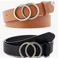 Real Leather Belts Size 27-30 Waste 2 Belts 1 Black 1 Tan Rose fairy 