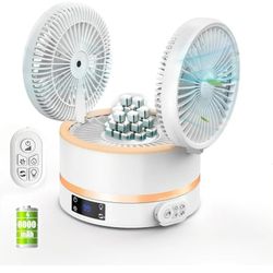 New Table Fan, Rechargeable Desk Fan Remote Control Fan with Auto Oscillation Ultra Quiet 3 Speeds Wind, USB Fan for Bedroom Office Kitchen Outdoor 