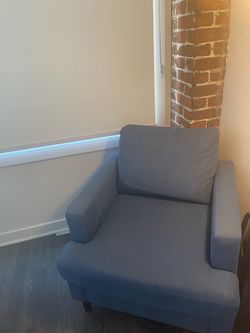 Blue fabric chair