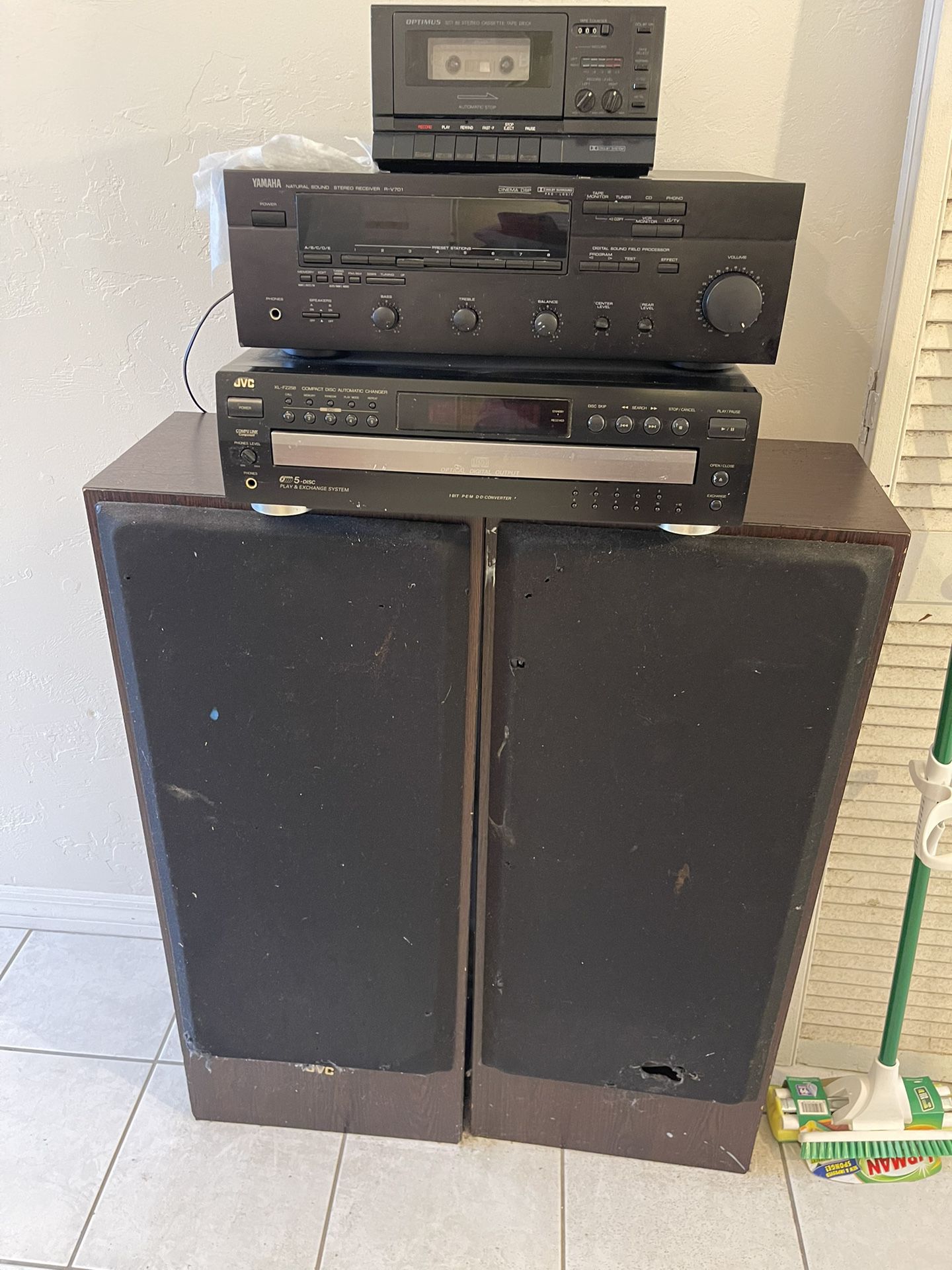 Old School Stereo System With Cassette/CD Player