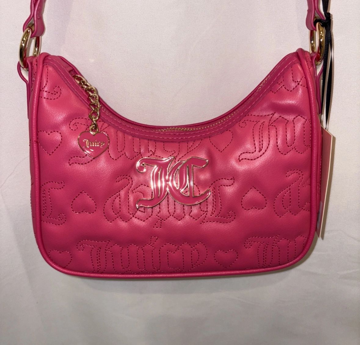 NWT Juicy Couture Pink League Hobo Purse in Pink Flash
