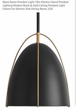 10in Black and Gold Pendant Light