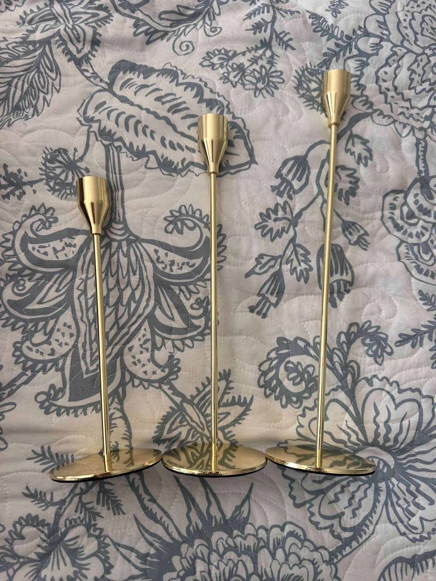 42 Gold taper candle holders + ivory sticks brand new for wedding, shower, proposal, etc!  