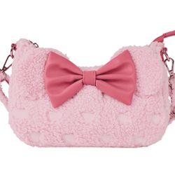 Loungefly Disney Minnie Mouse Exclusive Valentines Day Love Hearts Strawberry Scented Sherpa Crossbody Bag