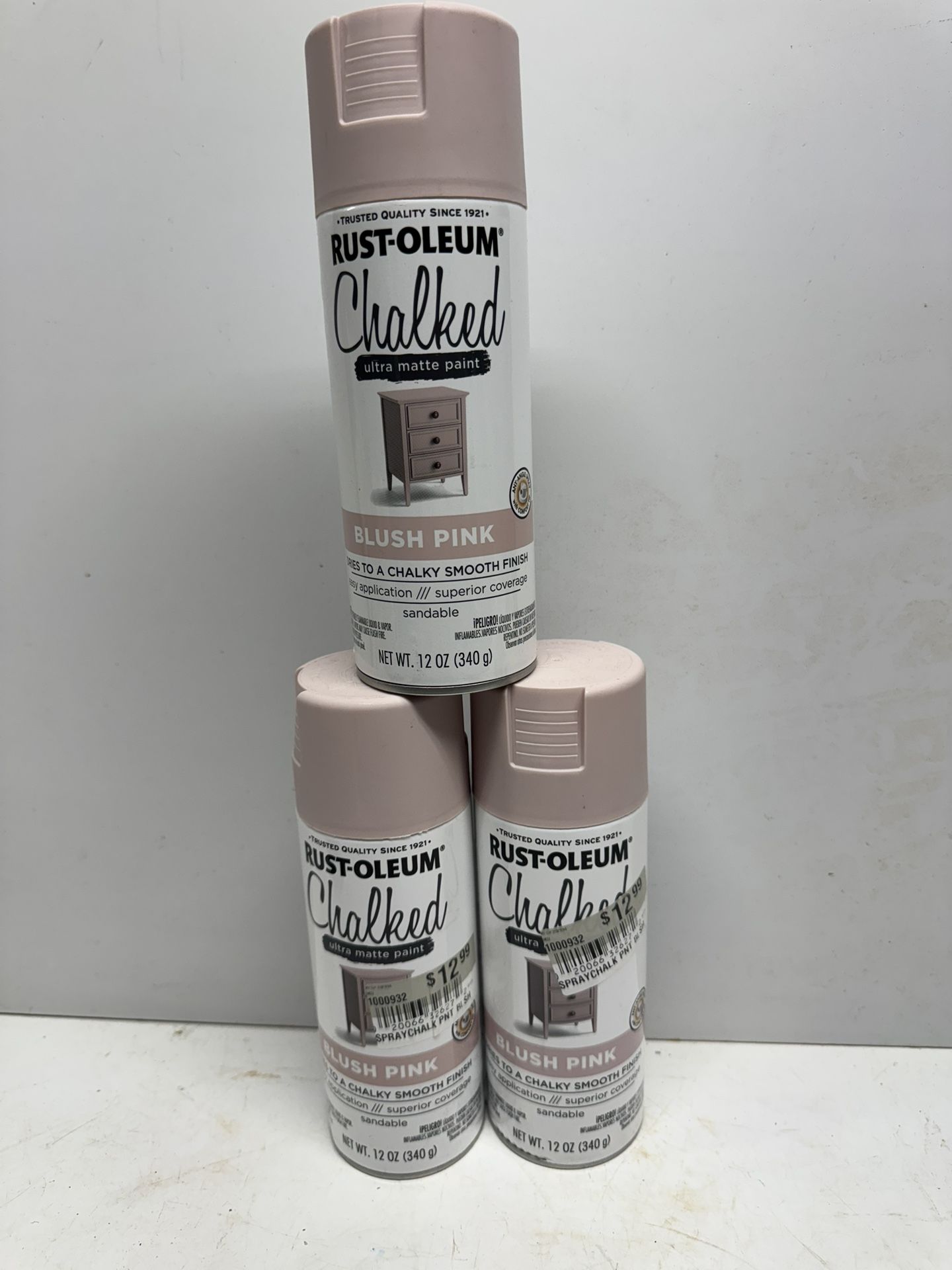 (3) Rust Oleum Chalked Blush Pink Paint. $6 A Can. Must Pick Up
