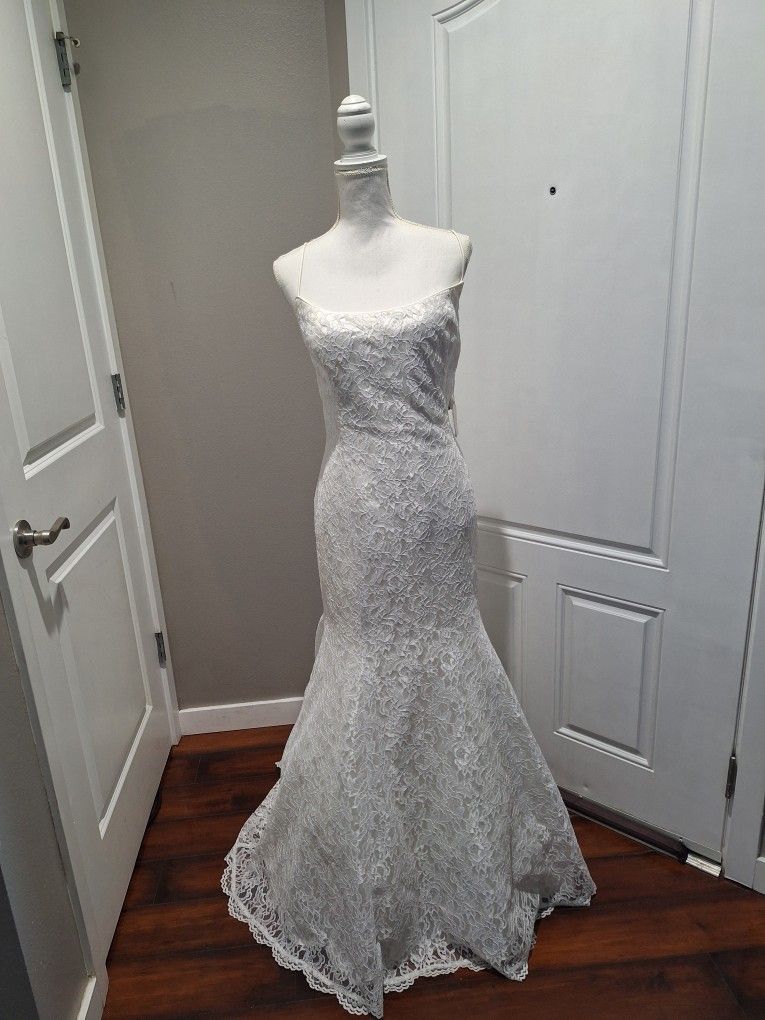 NWT Jessica McClintock White Lace Wedding Gown Size 14