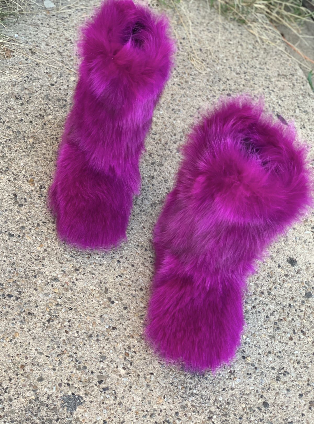 Fuchsia Real Fur Boots Size 5