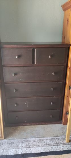 6 Drawers Dresser Solid Wood 