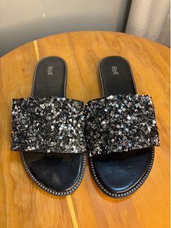 Women’s Sparkling Black/Silver Sandals