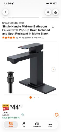 Forious Pro Single Handle Bathroom Faucet Matte Black