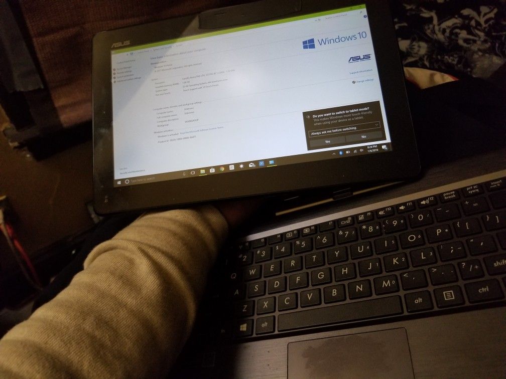 ASUS Windows 10 Tablet Laptop W/ Detachable Keyboard
