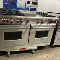 WOLF 60”WIDE ALL GAS RANGE STOVE WITH 24” GRIDDLE 