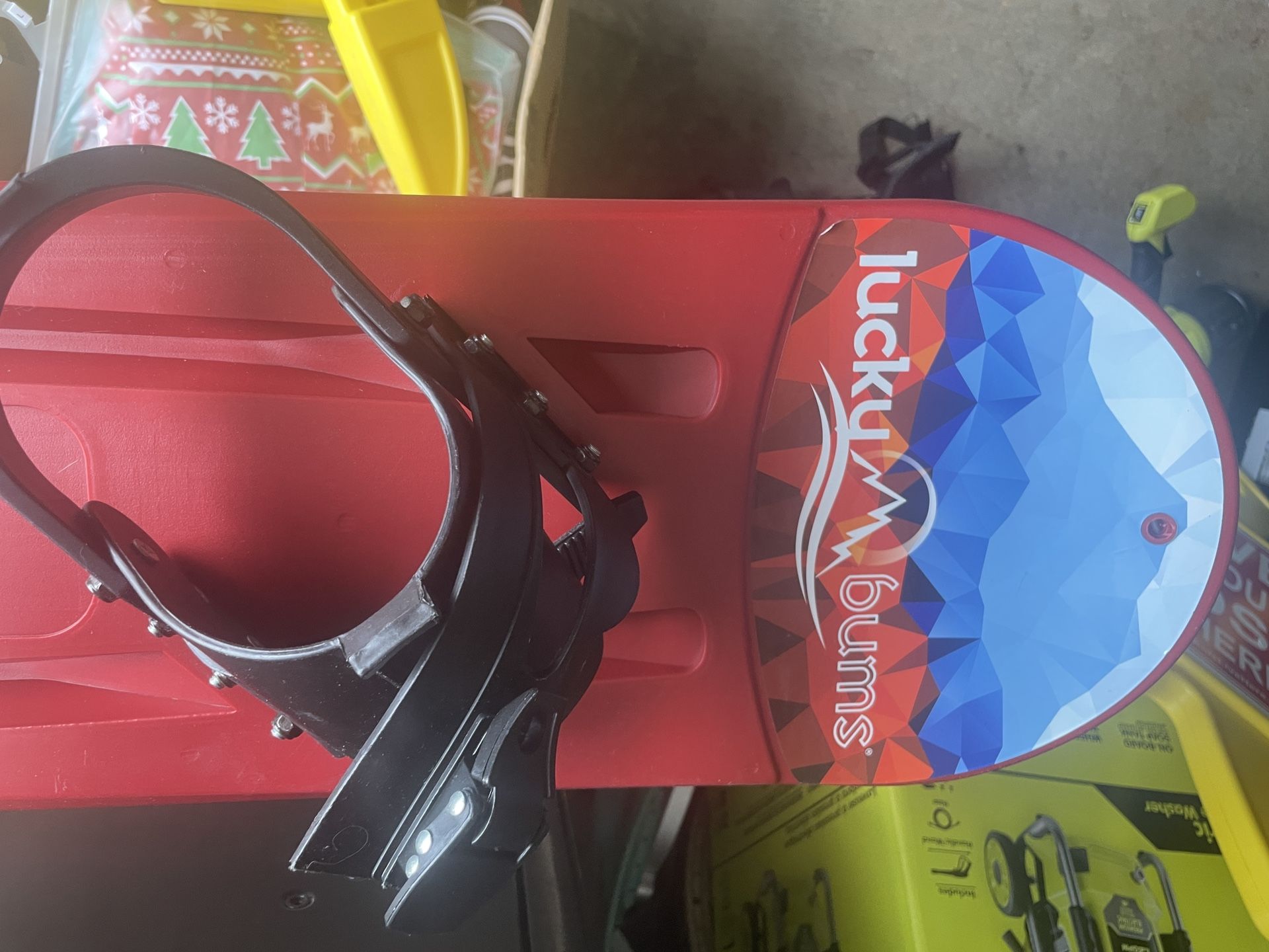 Snowboard - Lucky Bums Kids Beginner Plastic Snowboard, Red - Like New Condition