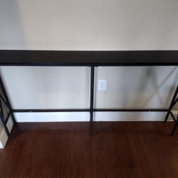 63" Long Console Table, Black Wood Finish 