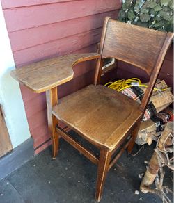 Old wood desk chair