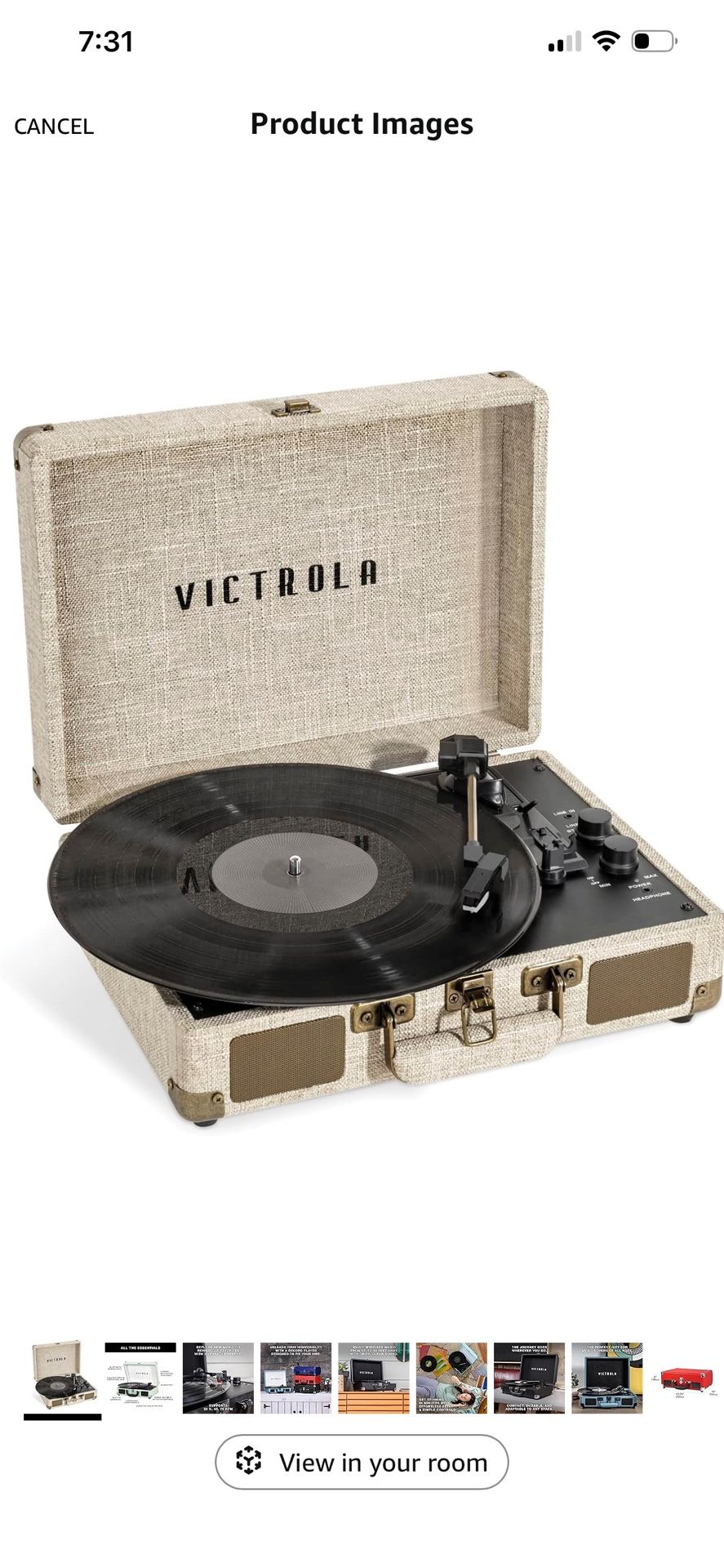Victrola Journey+ Signature Turntable Record Player – 33-1/3, 45 & 78 RPM Suitcase Vinyl Record Player,