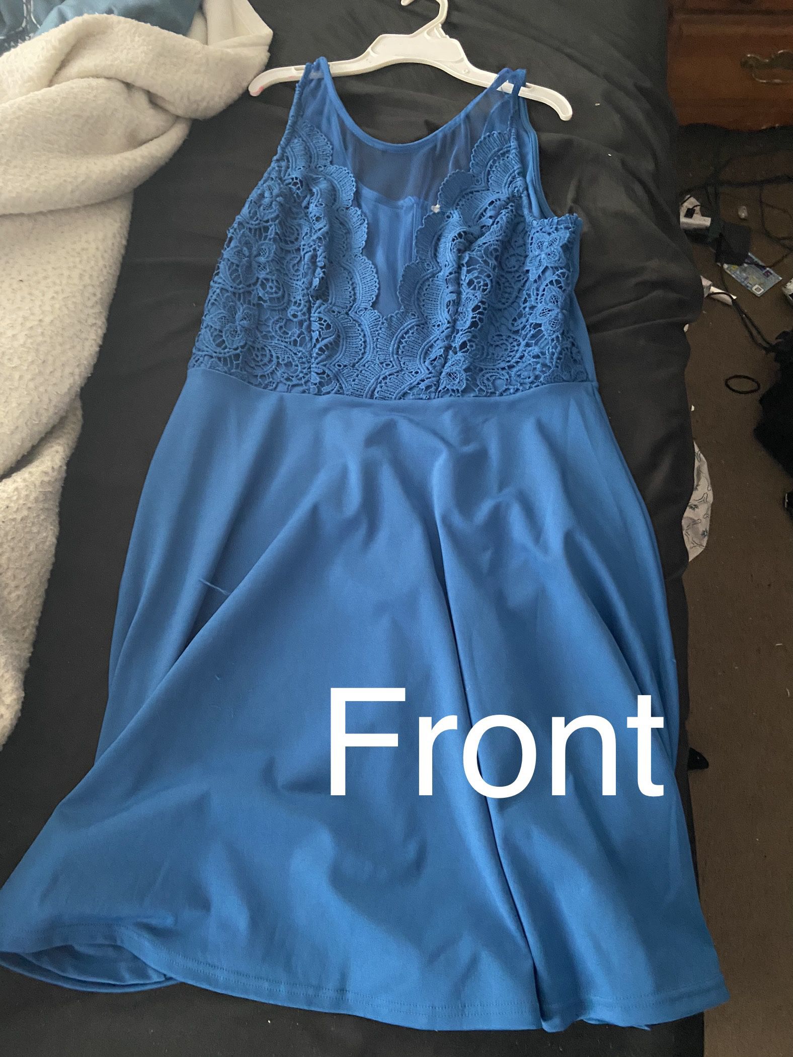 Blue Thigh Lenght Dress