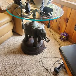 Elephant and table with lamp