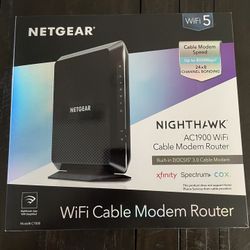 NETGEAR - Nighthawk AC1900 Router with DOCSIS 3.0 Cable Modem - Black