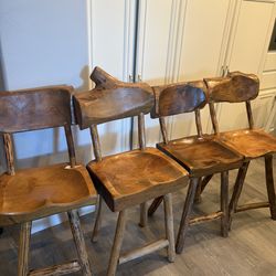 Rustic, Sturdy Wood Bar/Island Stools
