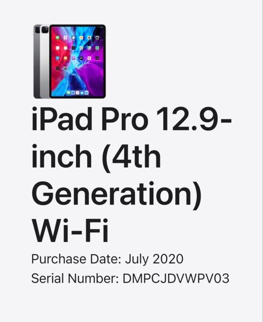 Ipad Pro 12.9 4th GEN