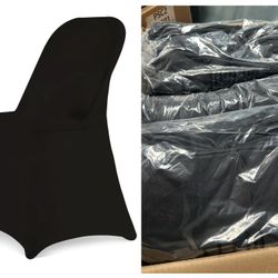 Stretch Spandex Folding Chair Covers 30PCS Universal Fitted Chair Cover Protector for Wedding,Party, Banquet, Holidays, Celebration, Decoration (Black