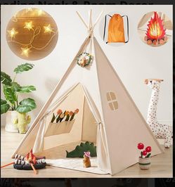 Tiny Land Teepee Tent for Kids with Star Lights