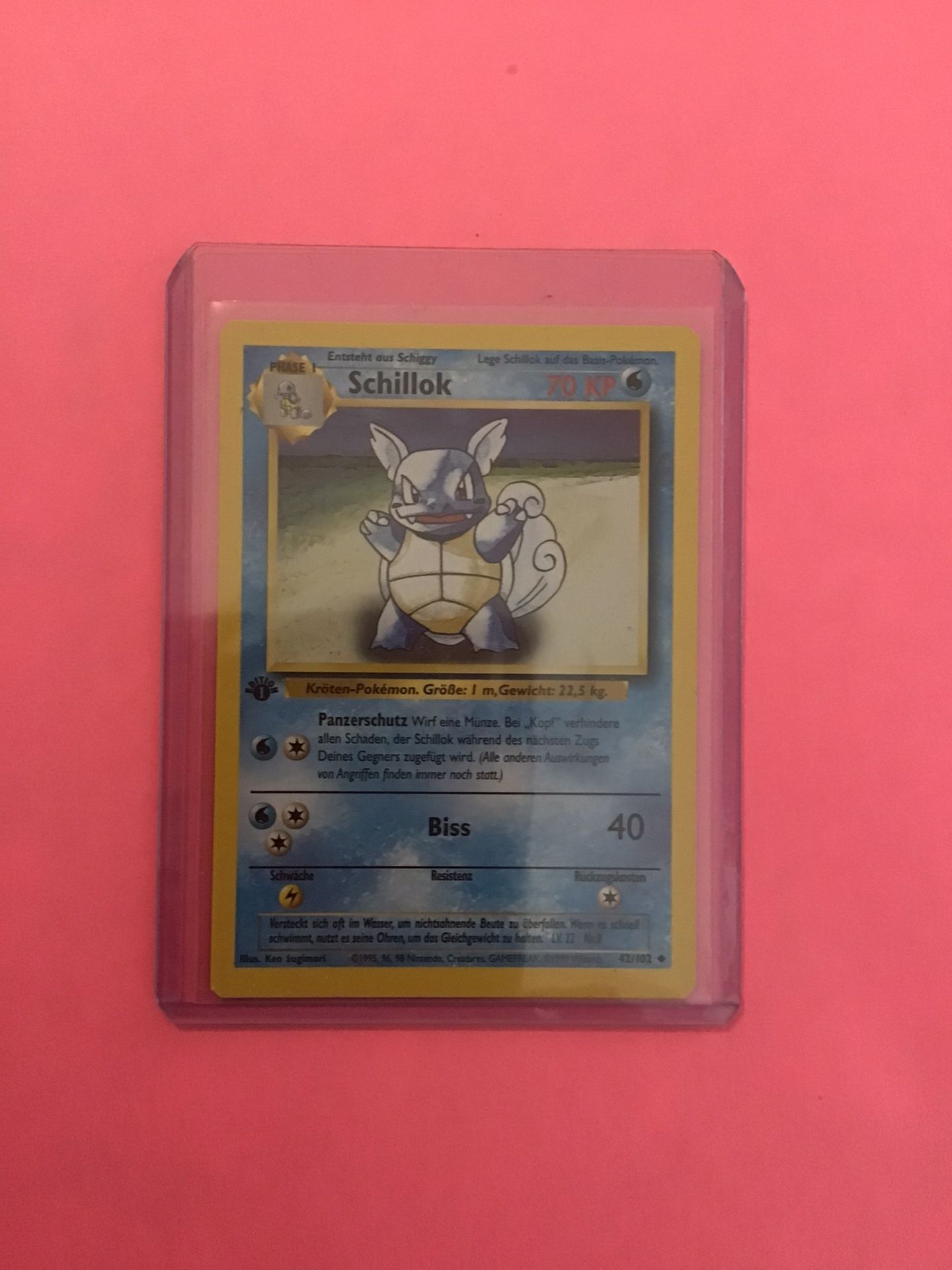 1st Edition Schillock 42/102 German Pokemon Card From The Original Base Set