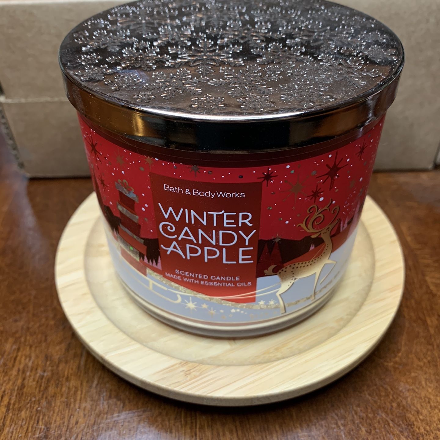 BATH & BODY WORKS WINTER CANDY APPLE 3 Wick Candle