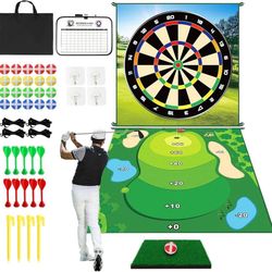 new Golf Game Golf Chipping Game: Double Sided Golf Games for Kids Adults, Indoor/Outdoor Golf Games Practice Hitting Mat with 20 Sticky Balls & 10 Da
